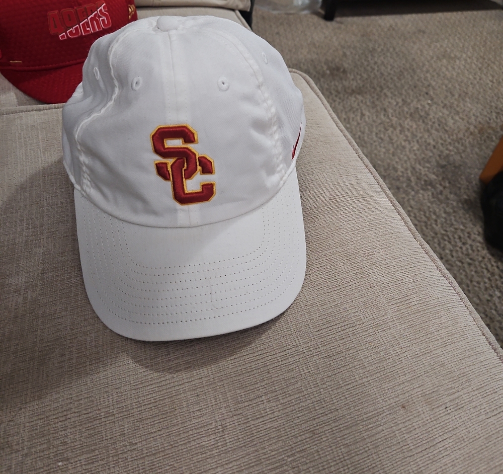 Nike White Cap with Red and Gold Logo. NWT. Never Worn Or Tried On.